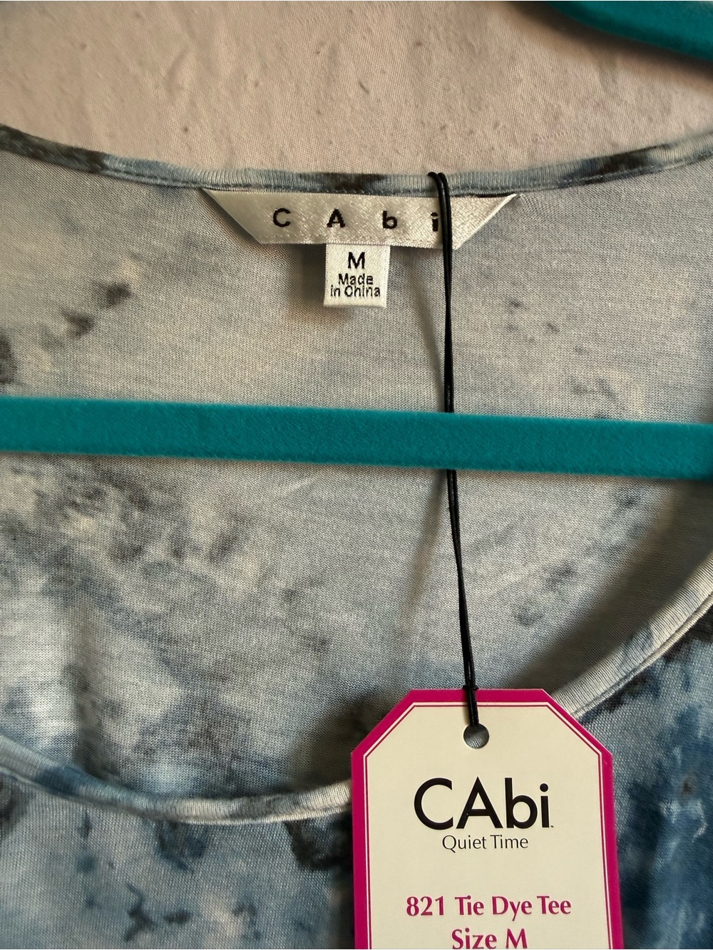 CAbi Light Blue and Gray Tie-Dye Short Sleeve Tee - Picture 4 of 5